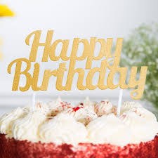 Cake Topper Glitter HBD