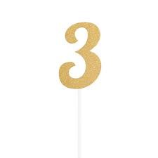 Cake Topper Glitter "3"