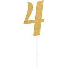Cake Topper Glitter "4"