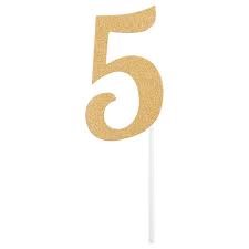 Cake Topper Glitter "5"