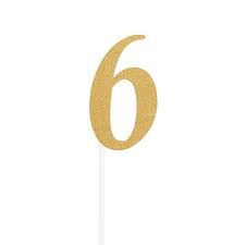 Cake Topper Glitter "6"