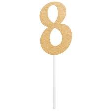 Cake Topper Glitter "8"