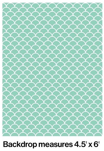 Mint Mermaid Scale Backdrop • 4.5ft. x 6ft.