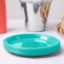 Teal Lagoon 7in Plastic Plates 20ct