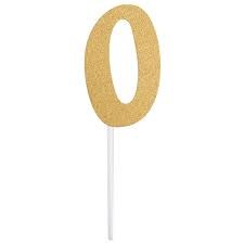 Cake Topper Glitter "0"