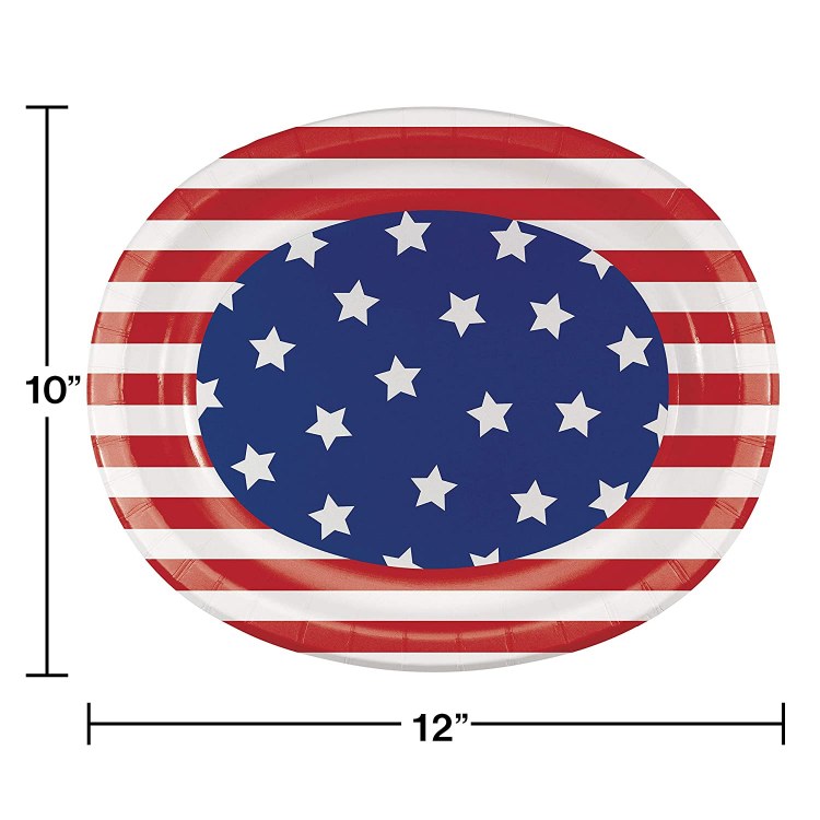 Patriotic Pattern Oval Platters 8ct