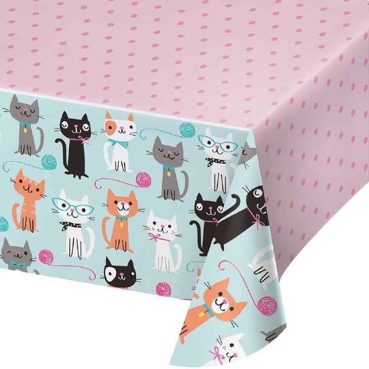 Purr-Fect Party Plastic Tablecover