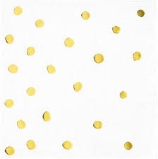 White/Gold Polka Dot Beverage Napkins 16ct