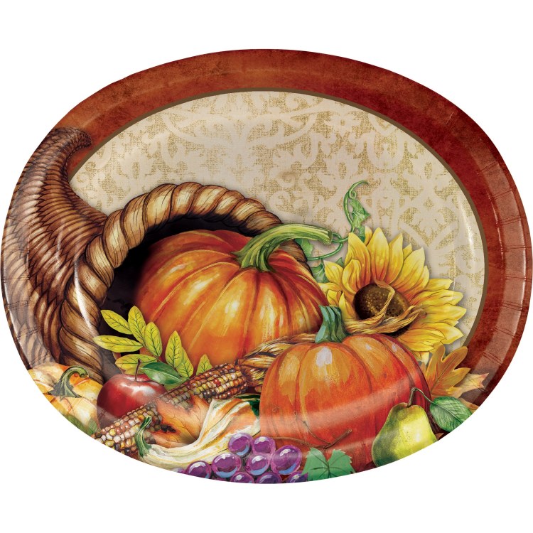 Thanksgiving Bounty Oval Plates 8ct