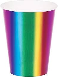 Rainbow Foil 9oz Cups