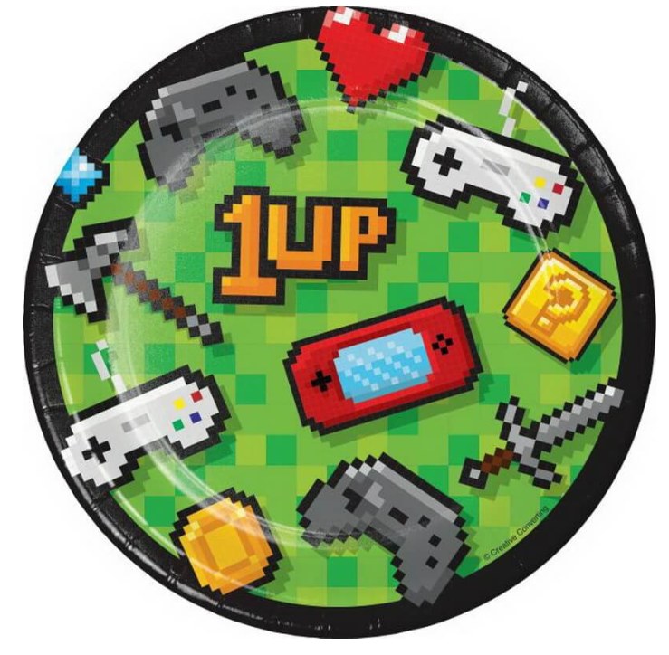 Gaming Party 7in Plt 8ct