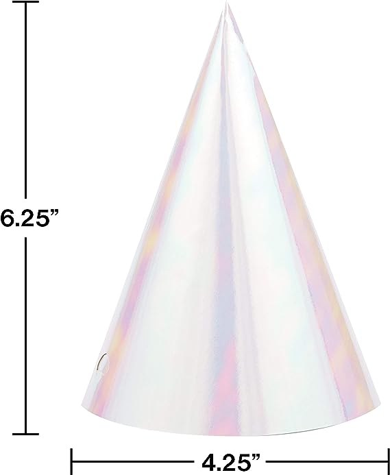 Hats Cone Iridescent 8ct