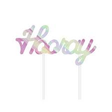 Hooray Iridescent Cake Topper