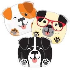 Dog Party 9" Shaped Plate 8ct