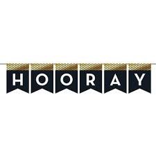 Hooray Banner Blk/Gld