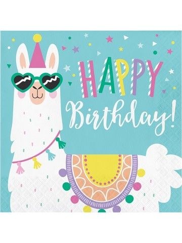 Llama Party HB Lunch Napkins 16ct