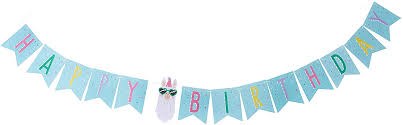 Llama Party Happy Birthday Banner