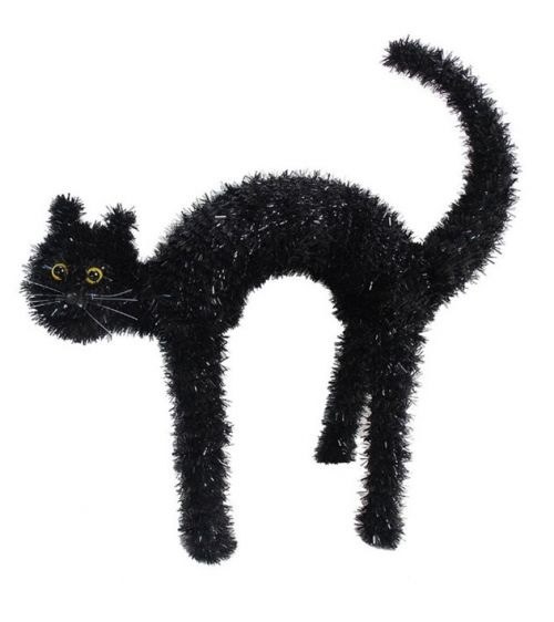 Black Cat 3D Tinsel Decor 17in