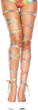 Leg Wrap Metallic Rainbow