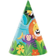 Jungle Safari Cone Hat 8pk