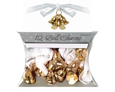 Dbl Bell Charm Favor Gld