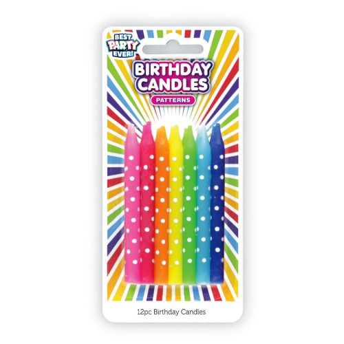 Colorful Polka Dot Birthday Candles • 12 Count