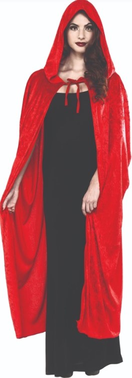 Cape Red Hooded Long