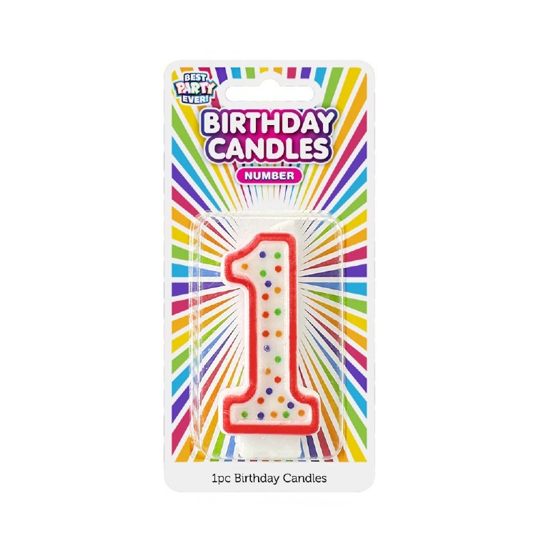 Number 1 Colorful Birthday Candle