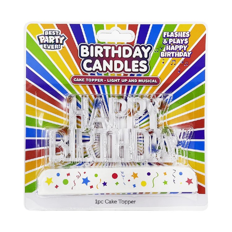 Musical Light-Up Happy Birthday Cake Topper • Sings "Happy Birthday"