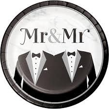 Mr &amp; Mr Tux Dinner Plates 8ct