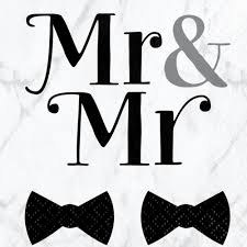 Mr. &amp; Mr. Tux Beverage Napkins 16ct