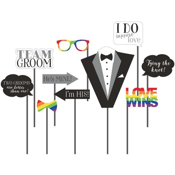 Mr. &amp; Mr. Tux Wedding Photo Props