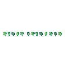 Palm Leaves Happy Birthday Luau Banner