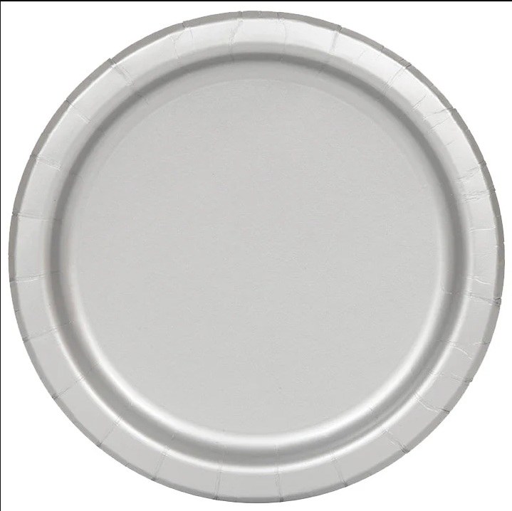 Paper Plate Silver 20 ct