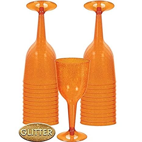 Wine Glasses Pl. Orange 20ct