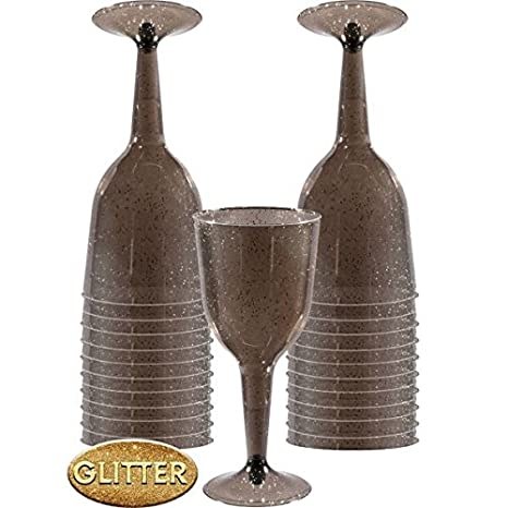 Wine Glasses Pl. Black 20ct