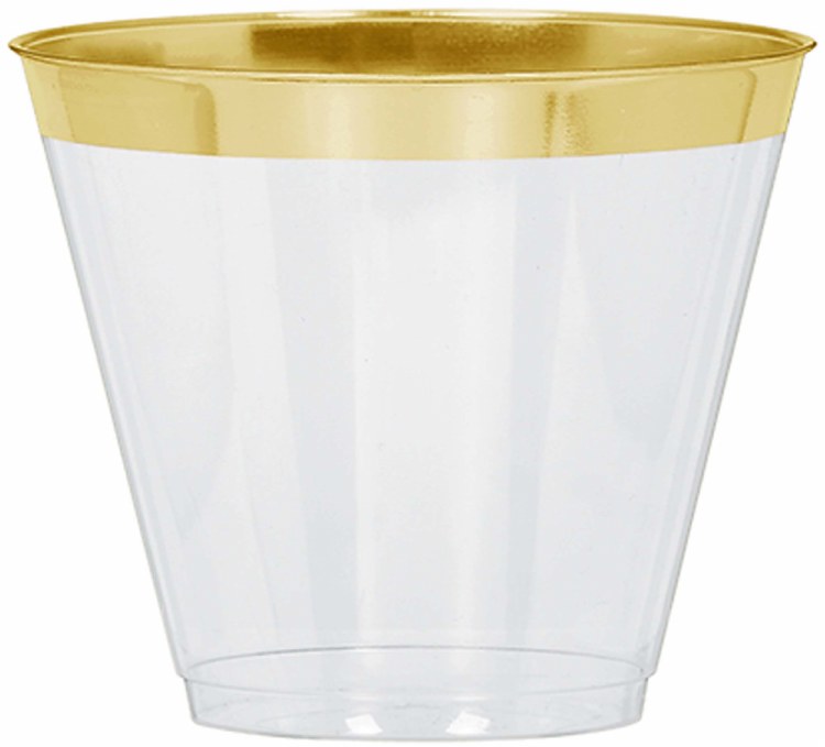 Tumblers Clear w/ Gold Trim