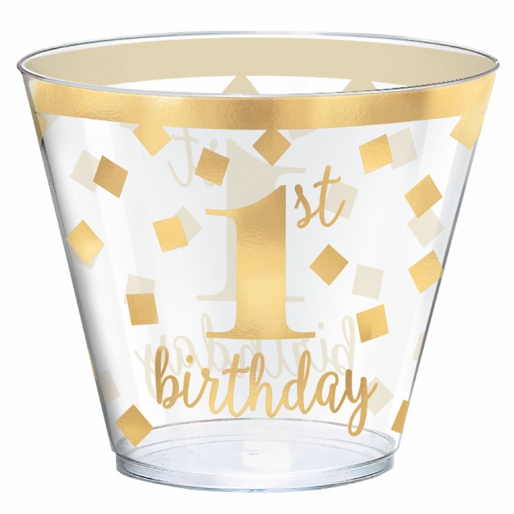 First Birthday Gold Tumblers