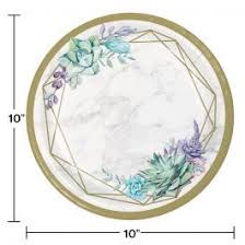 Succulent 10in Plate 8ct