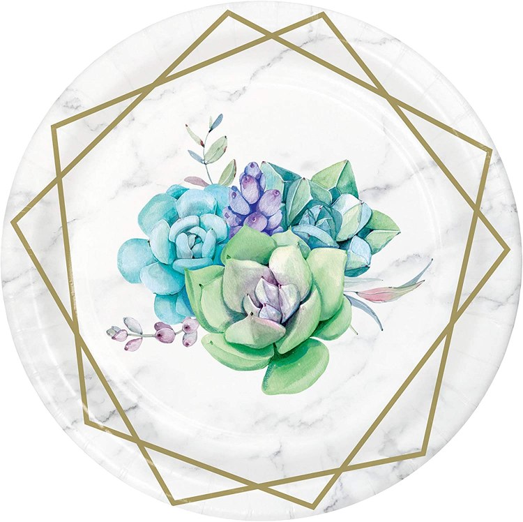 Succulent 7in Plate 8ct