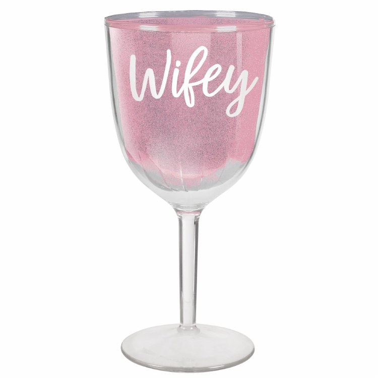 Wifey Glitter Goblet 12oz