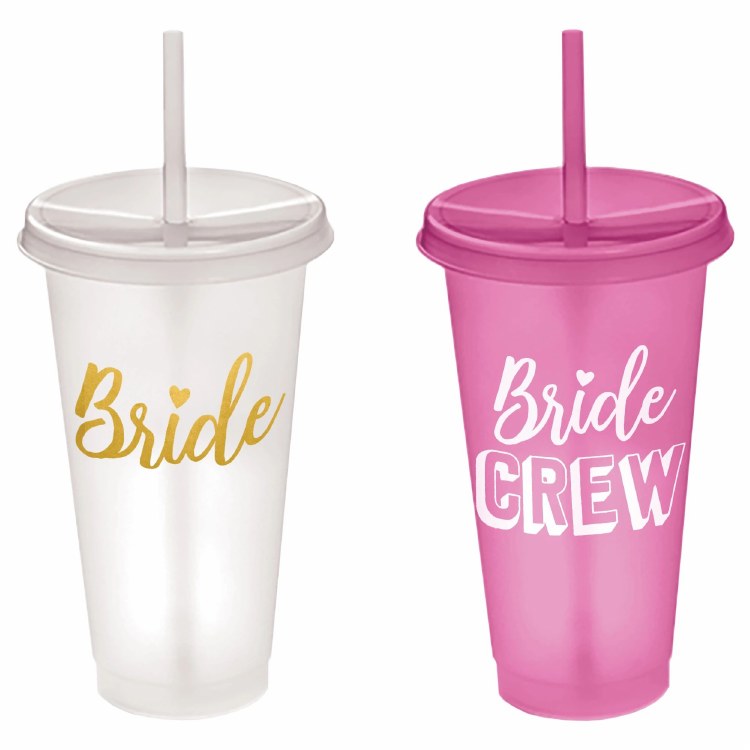 Bride Crew Cup w/Straw 6pk