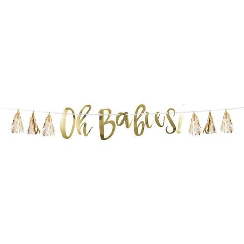 Oh Babies! Banner White/Gold