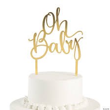 Cake Topper Oh Baby Gold