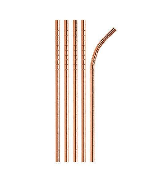 Straws Rose Gold Metallic 24pk