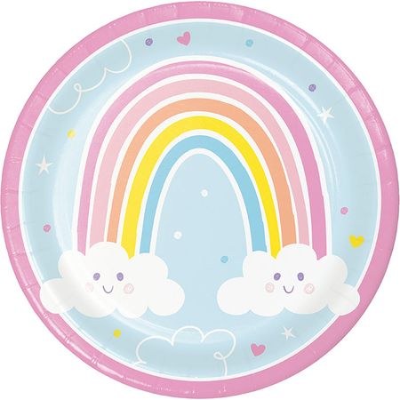 Happy Rainbow 9in Plate 8ct