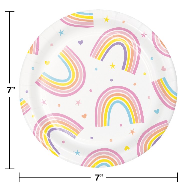 Happy Rainbow 7in Plate 8ct