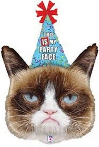 Jumbo Grumpy Cat Party Face Mylar ~ 36&quot;
