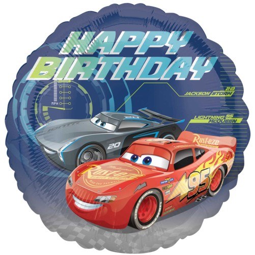 Cars Happy Birthday 17" Standard Size Mylar Helium Balloon