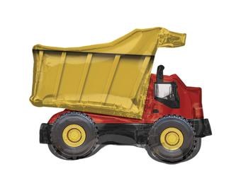 Construction, Dump Truck Toy Shape • Jumbo 32" Mylar Helium Balloon